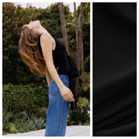 NWT. Zara Black Asymmetric Tied Top. Size S. - Picture 3 of 10